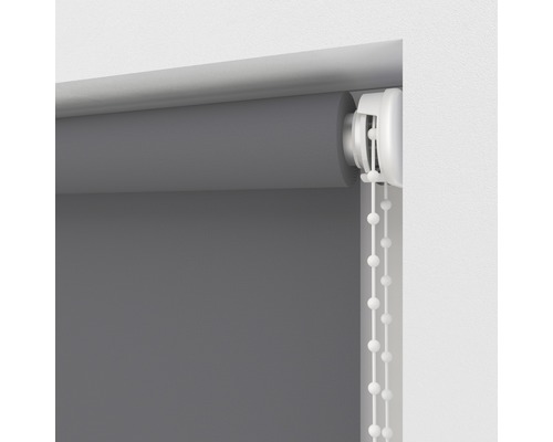 Grijs rolgordijn met kettingbediening voor raamdecoratie