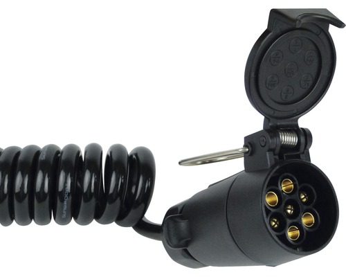 Spiraalkabel met 7-polige stekker voor aanhanger