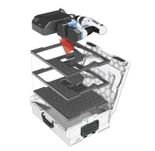 Gereedschapskoffer met accuschroefboormachine, accu''s en oplader met inlegbodems