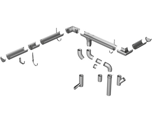 Dakgootsysteem met goten, buizen en accessoires