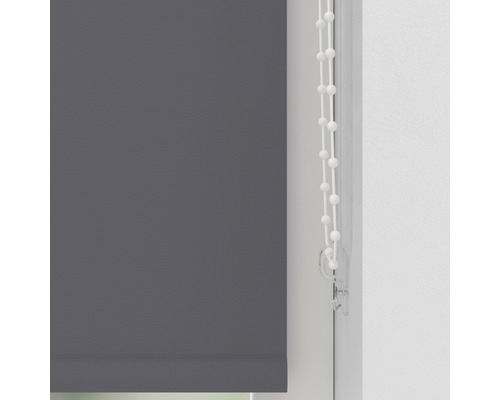 Grijze rolgordijn met kettingbediening voor raamdecoratie