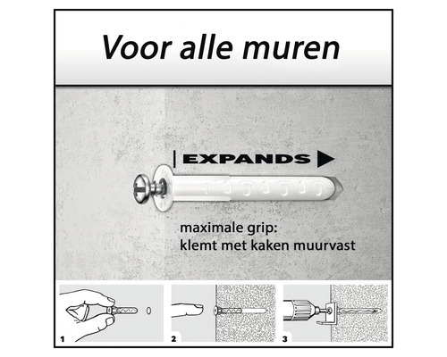 Afbeelding van een plug met spreidfunctie voor alle muren.