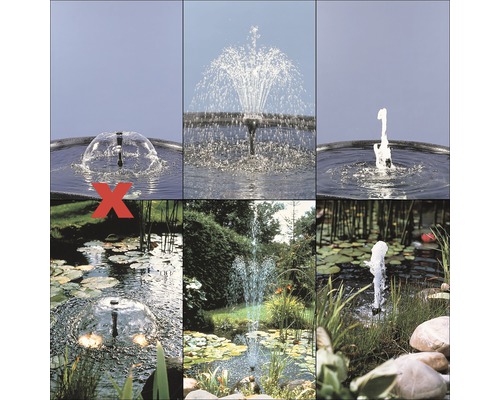 Vergelijking van verschillende fonteinopzetstukken voor tuinvijvers