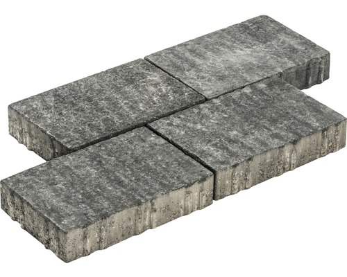 Vier grijze betonklinkers