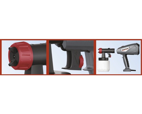 Gedetailleerde weergave van een verfspuitpistool voor renovatiewerkzaamheden en doe-het-zelfprojecten