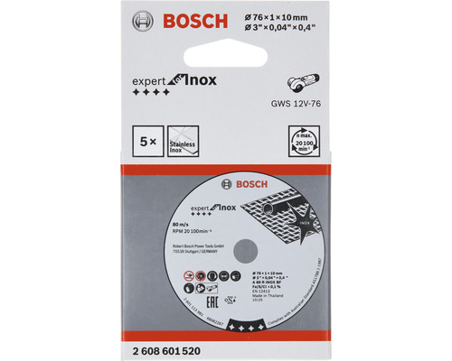 Bosch Expert Inox doorslijpschijf voor haakse slijper, 76 millimeter diameter