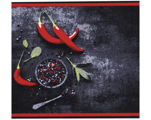 Tapijt met chili motief, kruiden en lepel