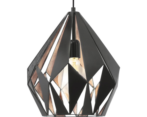 Zwarte hanglamp in diamantdesign met geometrische vormen