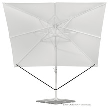 Vierkante tuinzonne parasol met voet van onderen