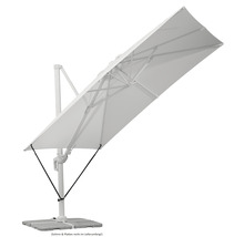 Vrijhangende parasol met rechthoekig scherm en voet