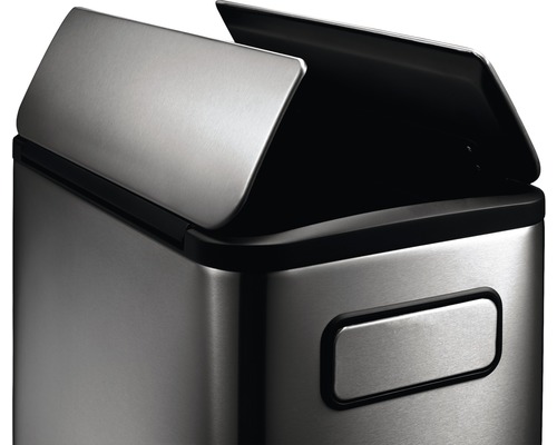 Roestvrijstalen afvalbak met open deksel