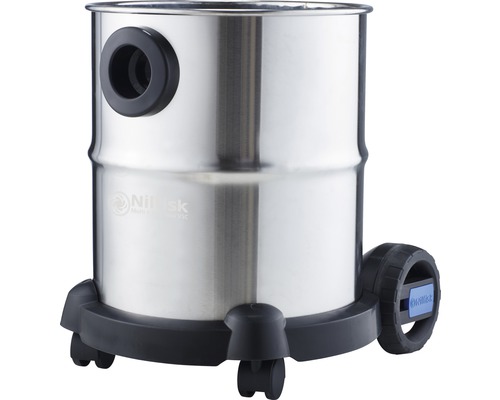 Nilfisk alleszuiger van metaal met wielen