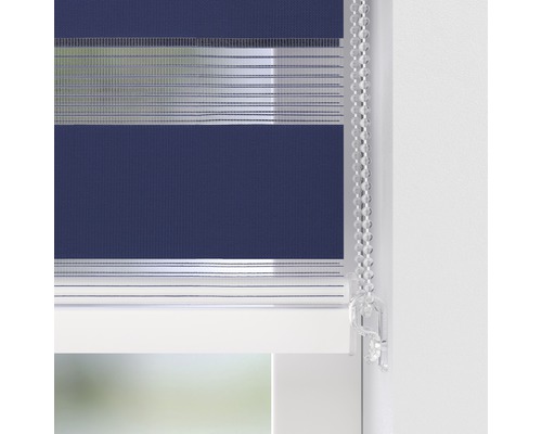 Rolgordijn met kettingbediening en afwisselend transparante en verduisterende banen