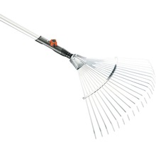 Tuinhark met verstelbare tanden en telescopische steel