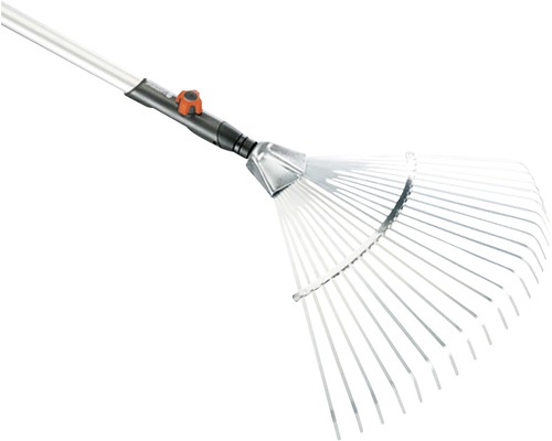 Tuinhark met verstelbare tanden en telescopische steel