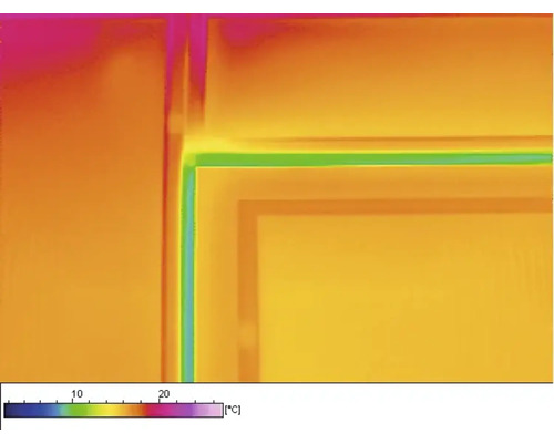 Warmtebrug analyse toont temperatuurverdeling in een gebouw.