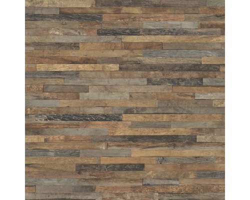 RASCH Vliesbehang 939811 houtoptiek bruin/rood Behang met houtlook en horizontale planken