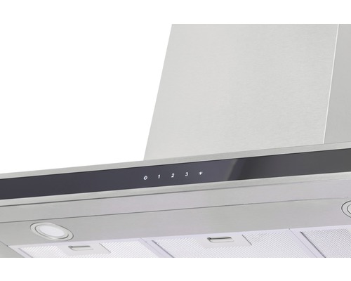 Detailopname van een afzuigkap met bedieningspaneel