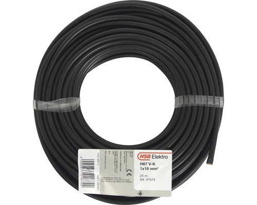 Elektriciteitskabel H07 V-K, 1x10 mm², rol van 25 meter