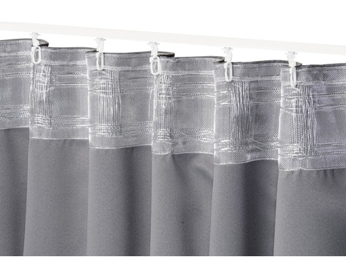 Gordijn met rimpelbandophanging aan gordijnroede