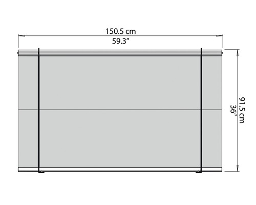 Technische tekening van een kast met maatvoering