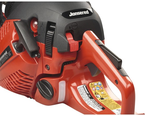 Detailopname van een Jonsered kettingzaag