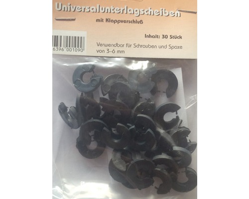 Universele sluitringen met klapsluiting, 30 stuks, bruikbaar voor schroeven en spaxe van 3 tot 6 millimeter