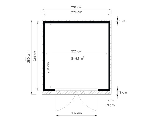 Plattegrond met afmetingen