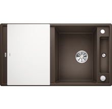 Bovenaanzicht van een spoelbak met afdruiprek en spoelbak