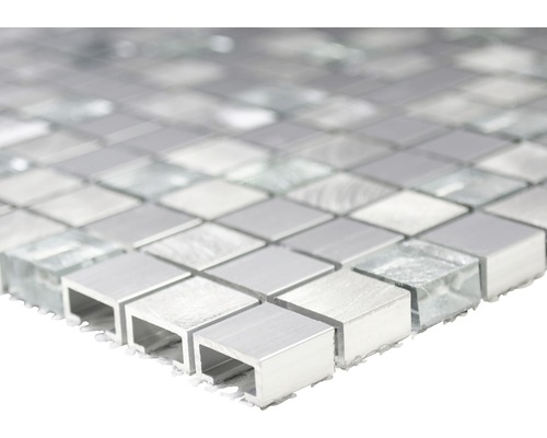 Mozaïektegel van glas en aluminium