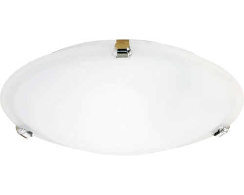 Witte plafondlamp met metalen bevestiging
