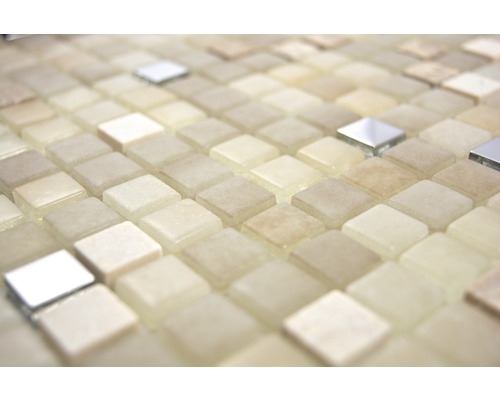 Close-up van een mozaïek met vierkante stenen