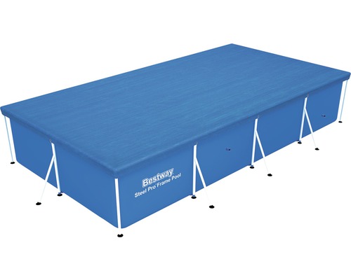 Rechthoekig stalen frame zwembad met afdekking