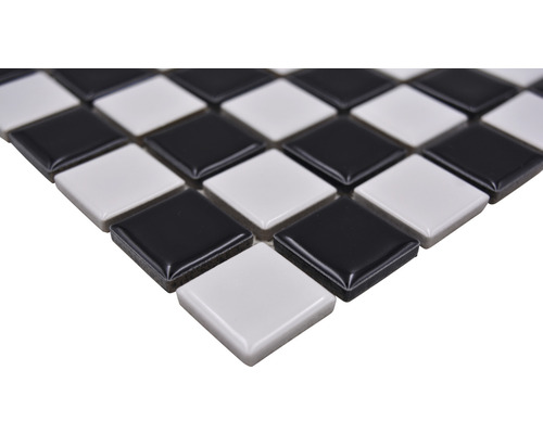 Keramische mozaïektegel, vierkant, zwart-wit