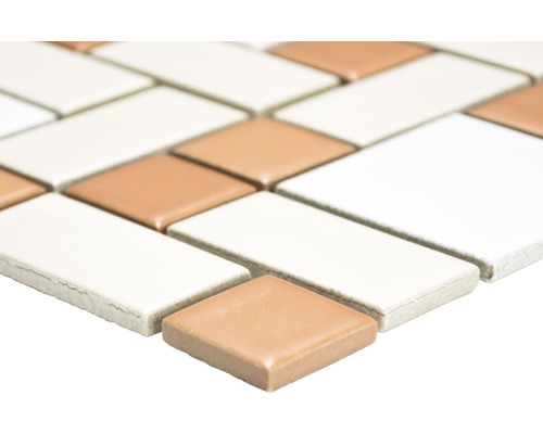 Mozaïektegels in rechthoekige en vierkante vorm