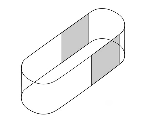 Illustratie van een ovale hindernis