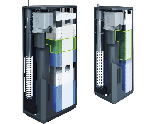 Interne filters voor aquaria met filtermedia