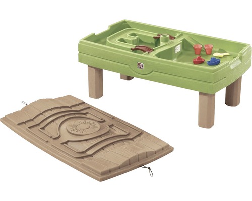 Waterspeeltafel voor kinderen met speelgoed en afdekking