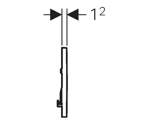 Technische tekening met maatvoering: 12 millimeter