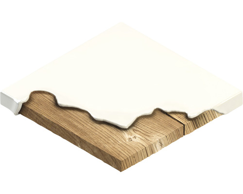 Houten plank met witte coating