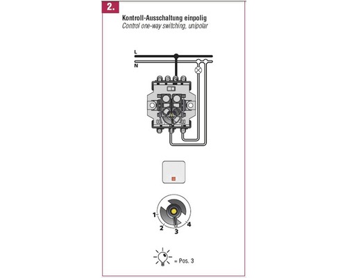 Schakelschema voor enkelpolige stuurschakeling