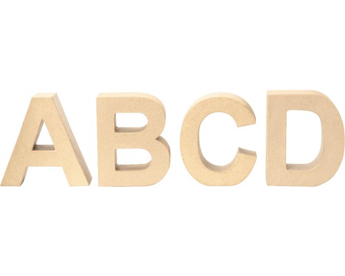Decoratieve letters A, B, C en D van hout
