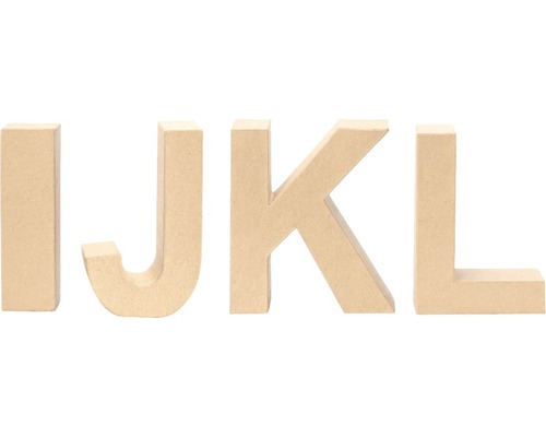 Decoratieve letters I, J, K en L van karton