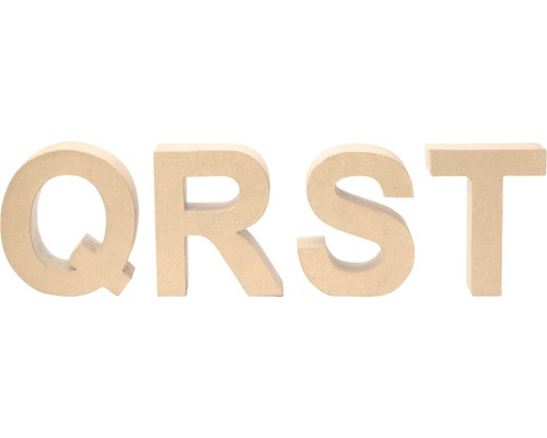 Houten letters Q, R, S, T