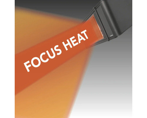 Infraroodstraler met de tekst Focus Heat