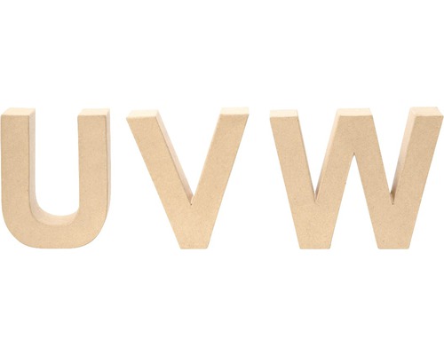 Houten letters U, V, W ter decoratie