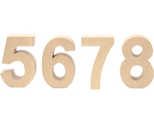 Decoratieve kartonnen cijfers: vijf, zes, zeven en acht