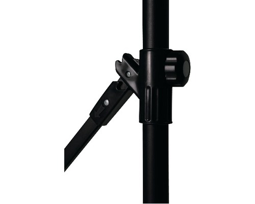 Detailweergave van een zwart statief met vergrendelmechanisme