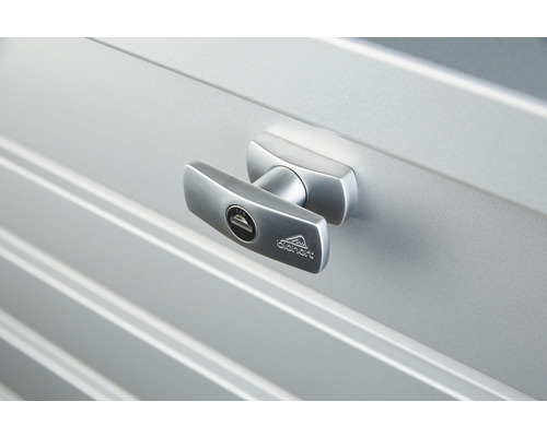 Detailweergave garagedeurhendel met slot
