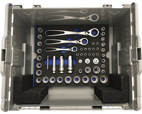 Gereedschapskoffer met ratelsleutel en dopsleutels